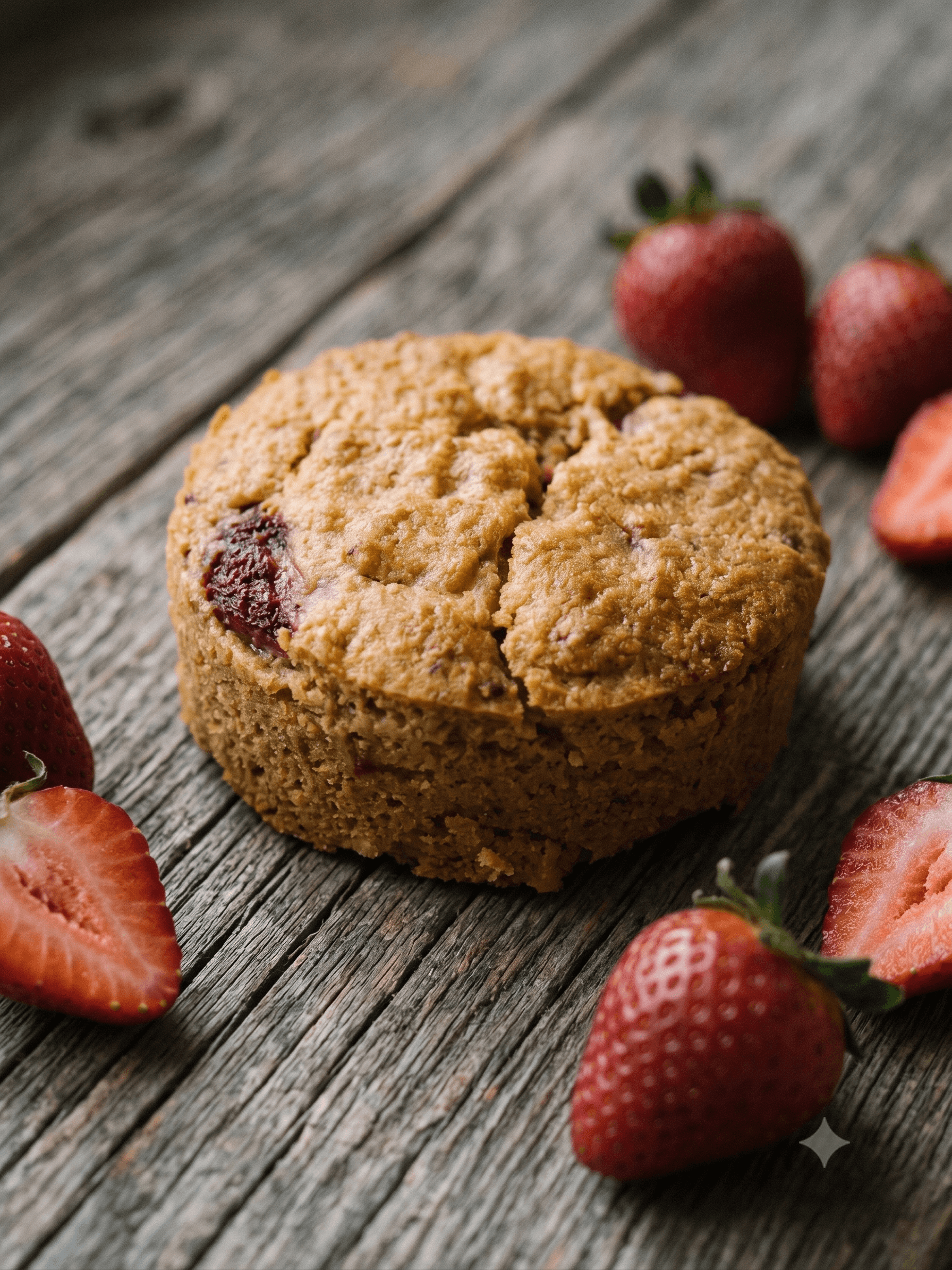 Tarta de fresa de Sofynut con base de almendras y fresas frescas