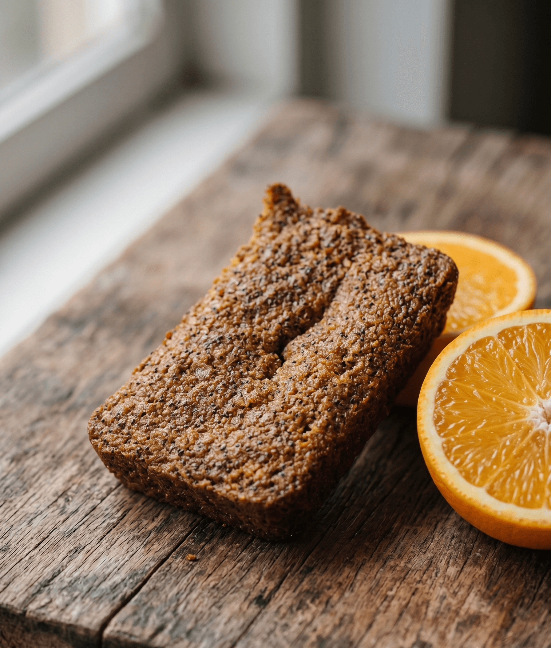 Torta de naranja con semillas de amapola de Sofynut, bizcocho húmedo y aromático